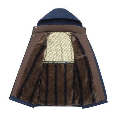 Men's Cotton-padded Clothes Fleece-lined Thickened Outdoor Windproof Waterproof