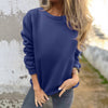 Casual Women's Solid Color Round Neck Long Sleeve Sweater Solid Color Top