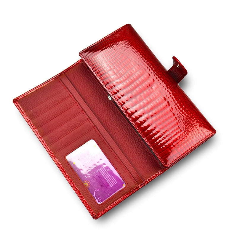 Portafoglio da donna in pelle verniciata, portamonete da donna alla moda europea e americana