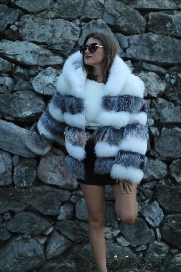 Fashion Loose Fur Hooded Women's Coat