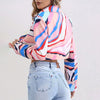 Blazer corto color-block da donna