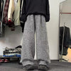 American Retro Houndstooth Woolen Wide-leg Pants Men