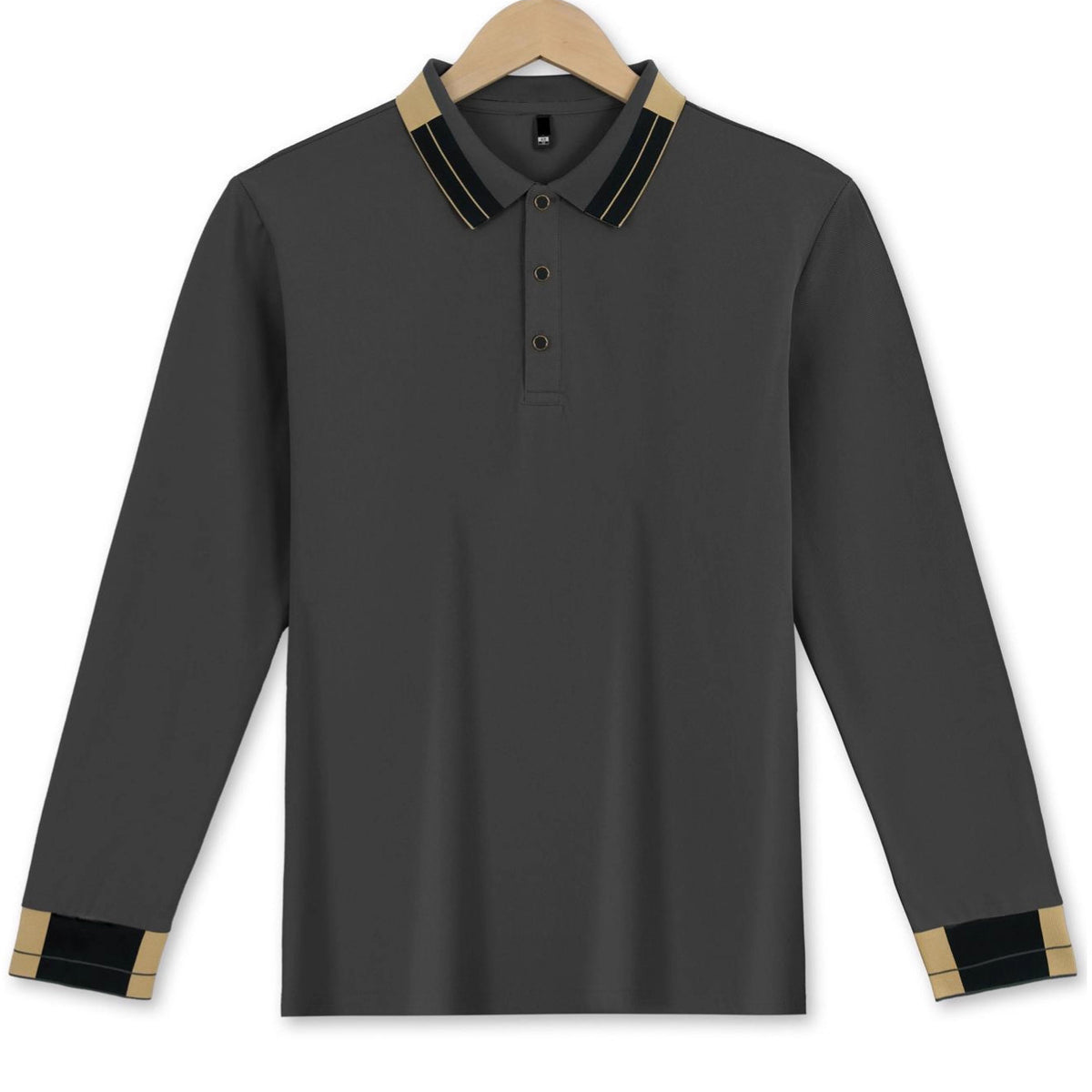 Camicia a maniche lunghe da uomo con risvolto, a tinta unita, abbottonata, casual ed elegante