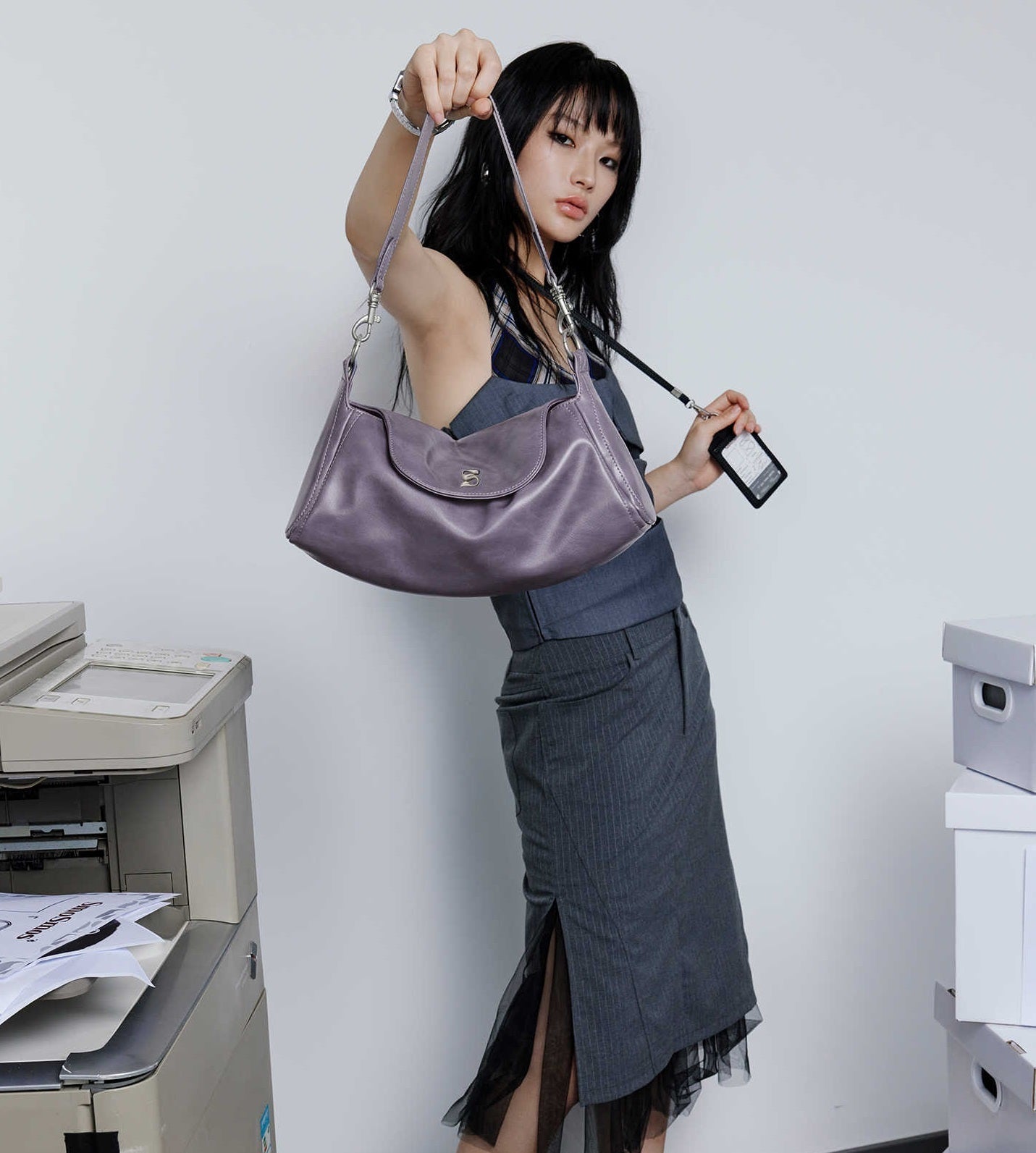 New Women's Underarm Purple Niche Crossbody Shoulder Bag