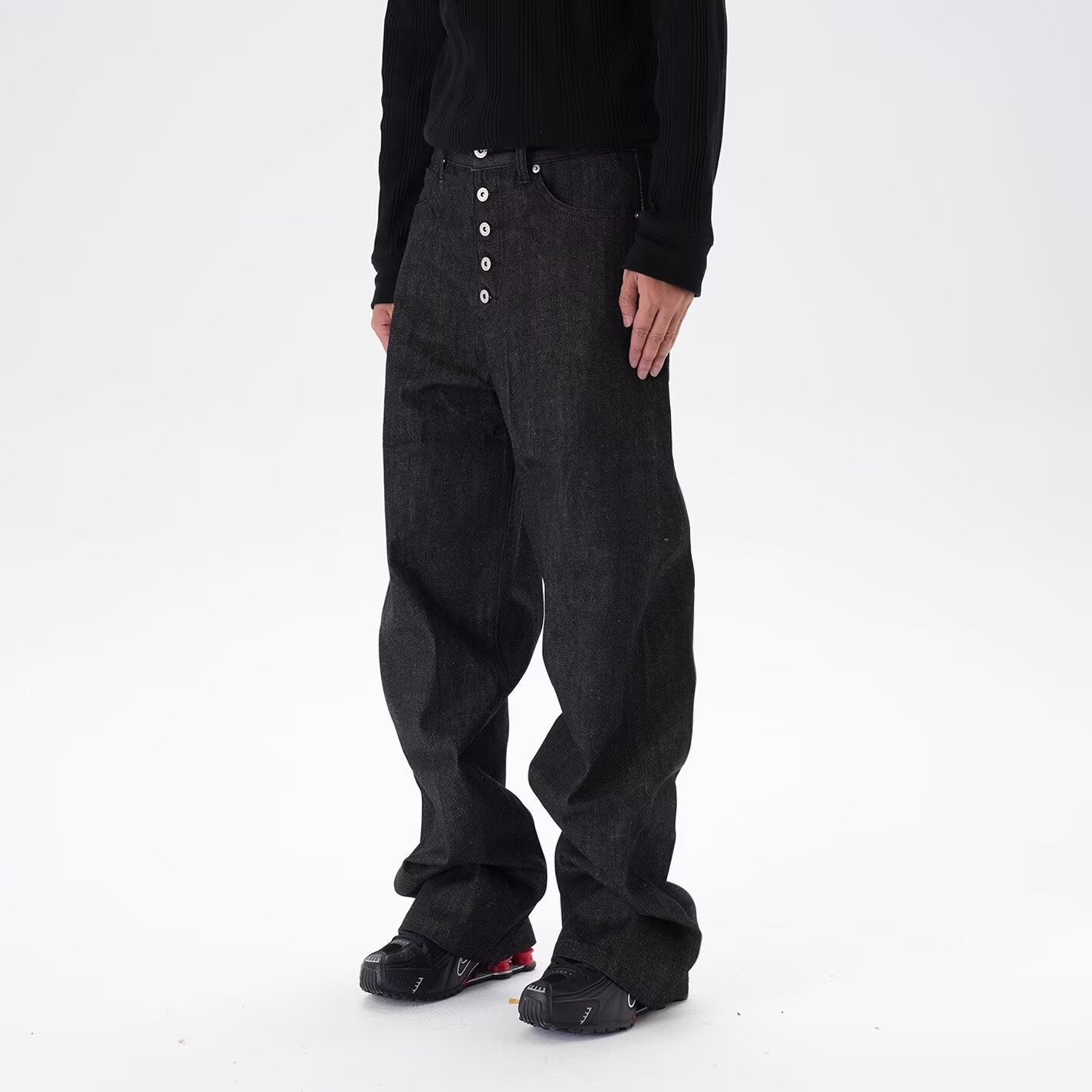 American Vintage Raw Denim Curved Knife Jeans For Men