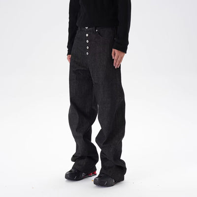 American Vintage Raw Denim Curved Knife Jeans For Men