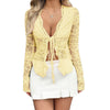 Lace Semi-transparent Long-sleeved Vest Women's Top