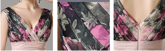 Abito da sera lungo da donna con fiore sulla spalla, elegante, stile europeo e americano