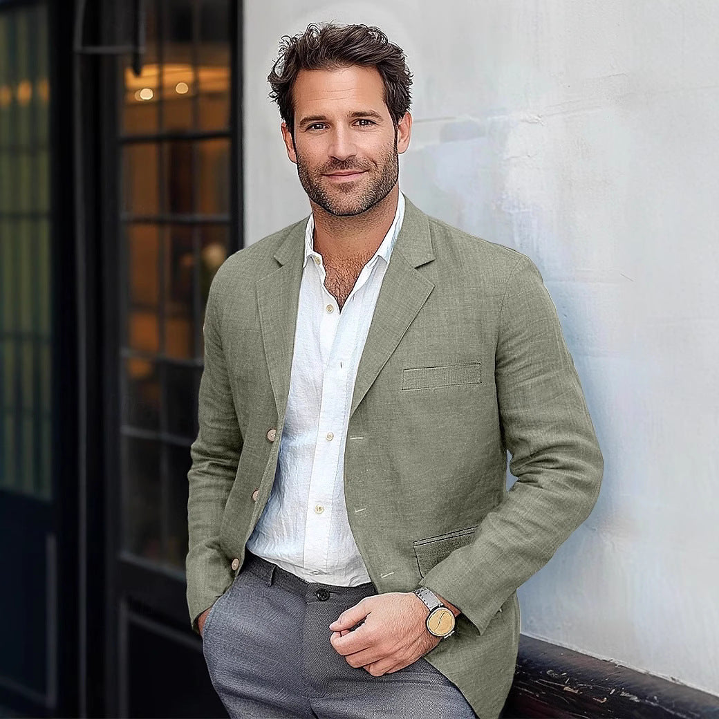 Giacca da uomo casual in cotone e lino