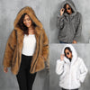 Leather Fur Solid Color Loose Hooded Short Collar Coat