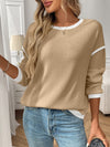 Women's Round Neck Imitation Sweater Long Sleeve Loose Multicolor Top
