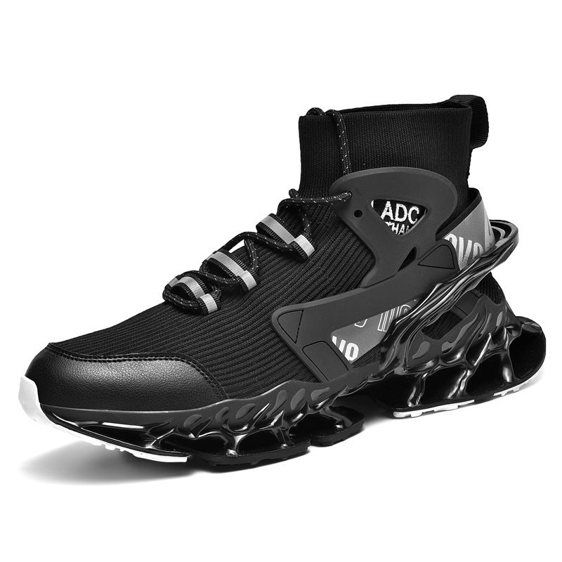 Men's High-top Shock-absorbing Running Mesh Sneaker