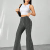 Fashion Retro Houndstooth High Waist Slim Fit Floor-length Casual Flared Pants