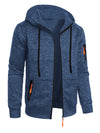 Men's Sports Fitness Casual Jacquard Sweater Hooded Coat