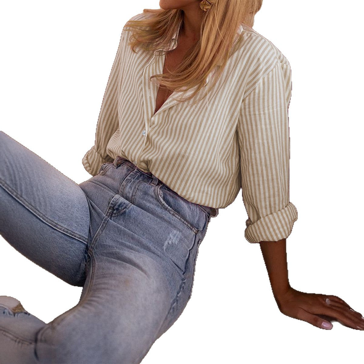 Blusa Cardigan a maniche lunghe casual da donna
