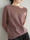 Seven-pin Thickened Skin-friendly Velvet Flower Yarn Sweater Classic Round Neck