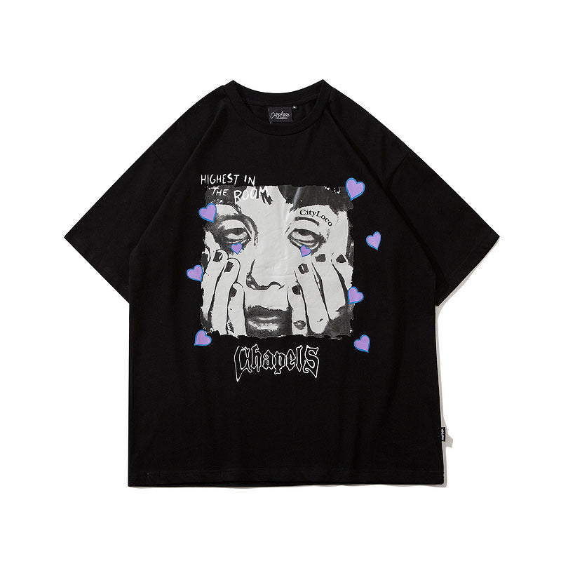 Maglietta intimo a maniche corte stile Harajuku High Street Fashion