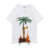 T-shirt casual con stampa fiamme