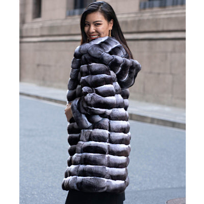 Casual Mid-length Warm Artificial Mink Hair Marten Overcoats