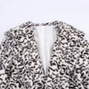 Cappotto a maniche lunghe in pelliccia sintetica con revers a stampa leopardata, stile speciale alla moda
