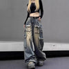 Multi-pocket Loose Multi-pocket Washed Distressed Pants
