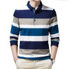 Striped Lapel Men's Long-sleeve
