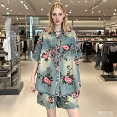 Retro-style Denim Set Collection From Europe And The US