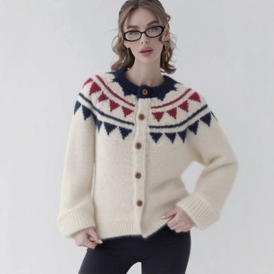 Round Neck Loose All-match Soft Glutinous Knitted Coat