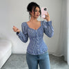Hot Girl Style Striped Long-sleeved T-shirt Blouse Women