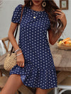 Womens Fashionable Slim-Fit Casual Polka-Dot Dress