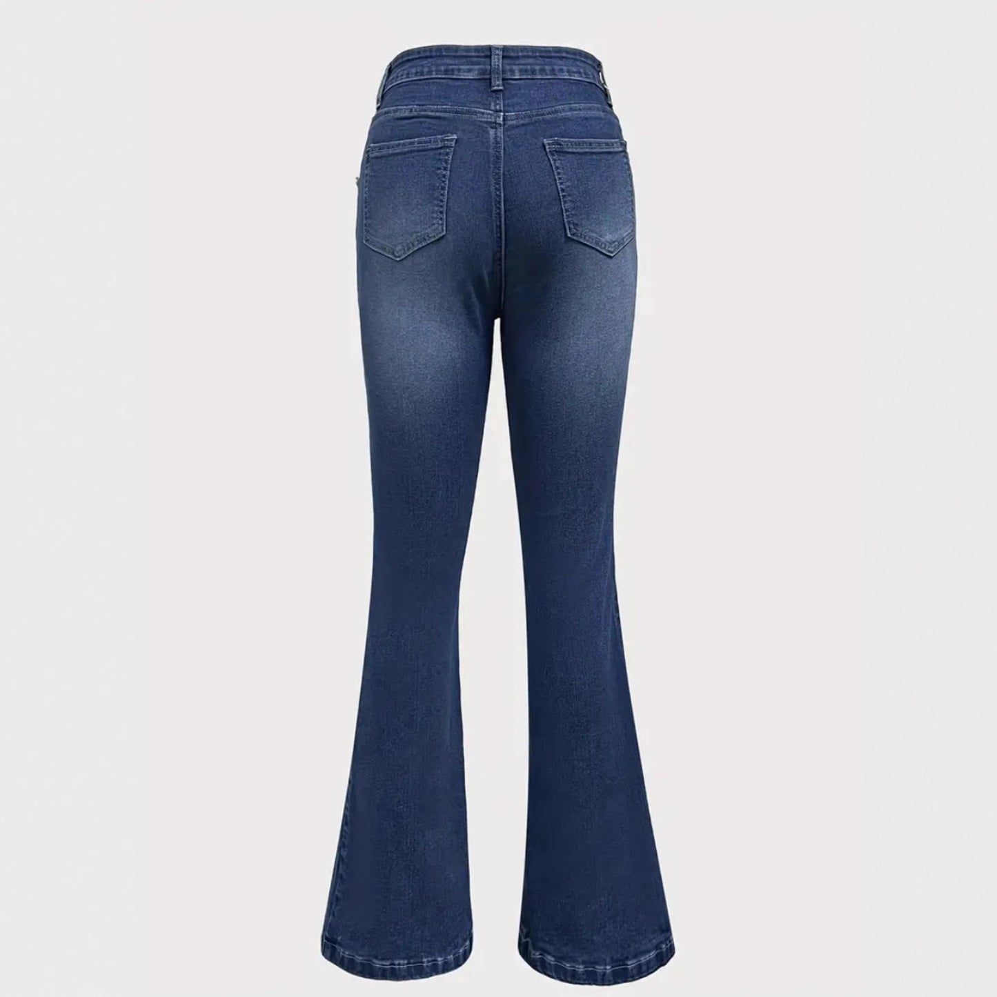 Jeans Slim Blu Tinta Unita di Tendenza