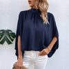 Camicia in pizzo irregolare allacciata a mezzo collo alto, stile europeo e americano