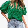 Top da donna casual elegante in pizzo traforato