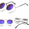 New Vintage Round Steampunk Sunglasses Flip-Up UV Protection Metal Frame Men And Women Summer Cycling Sun Glasses