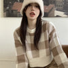 Women's Sweet Leisure Versatile Lattice Short Sweater
