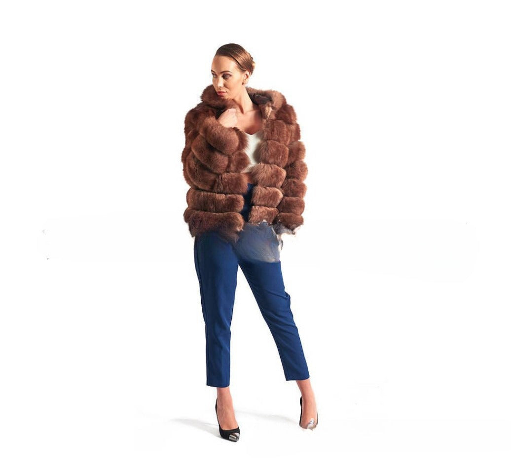 Fashion Loose Fur Hooded Women's Coat