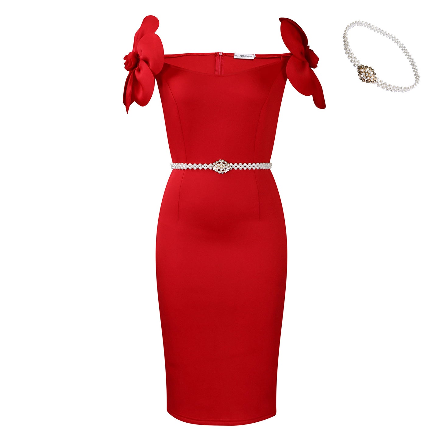 Abito elegante tridimensionale floreale da donna