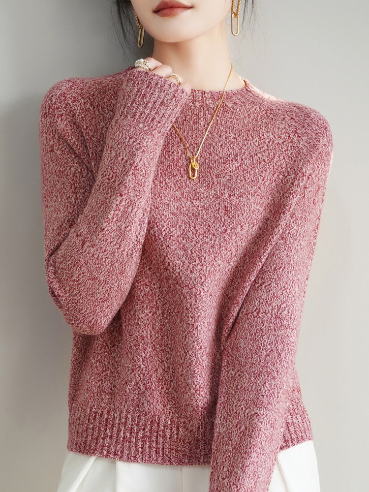 Seven-pin Thickened Skin-friendly Velvet Flower Yarn Sweater Classic Round Neck