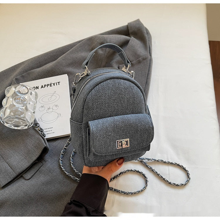 Korean Style Solid Color High-end British Casual Backpack