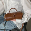 First Layer Cowhide Underarm Single Shoulder Cylinder Messenger Bag