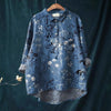 Camicia da donna estiva casual a maniche corte con stampa e colletto, taglia europea