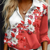 Nuova camicia da donna a maniche lunghe con delicata stampa floreale