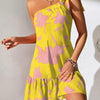 Women's Oblique Shoulder Strap Fashion Printing Dress