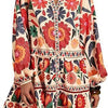 Floral Print Short Bohemian Beach Long Sleeve Button-down Flowy Blouse Dress