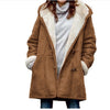 Winter Button Coat Fashion Warm Hooded Jacket With Pockets Women's Clothing