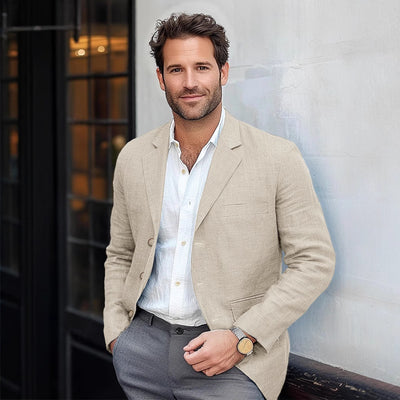 Giacca da uomo casual in cotone e lino