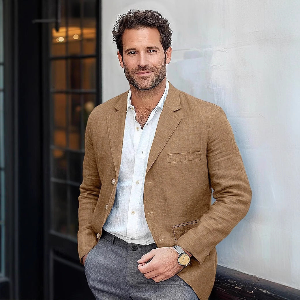 Giacca da uomo casual in cotone e lino