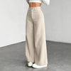 Women's High Waist Loose Drooping Slimming Solid Color Mop Wide Leg