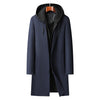 Men's Detachable Hooded Urban Mid-length Woolen Coat