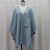 Fur Collar Fur Ball Knitted Cardigan Cape And Shawl